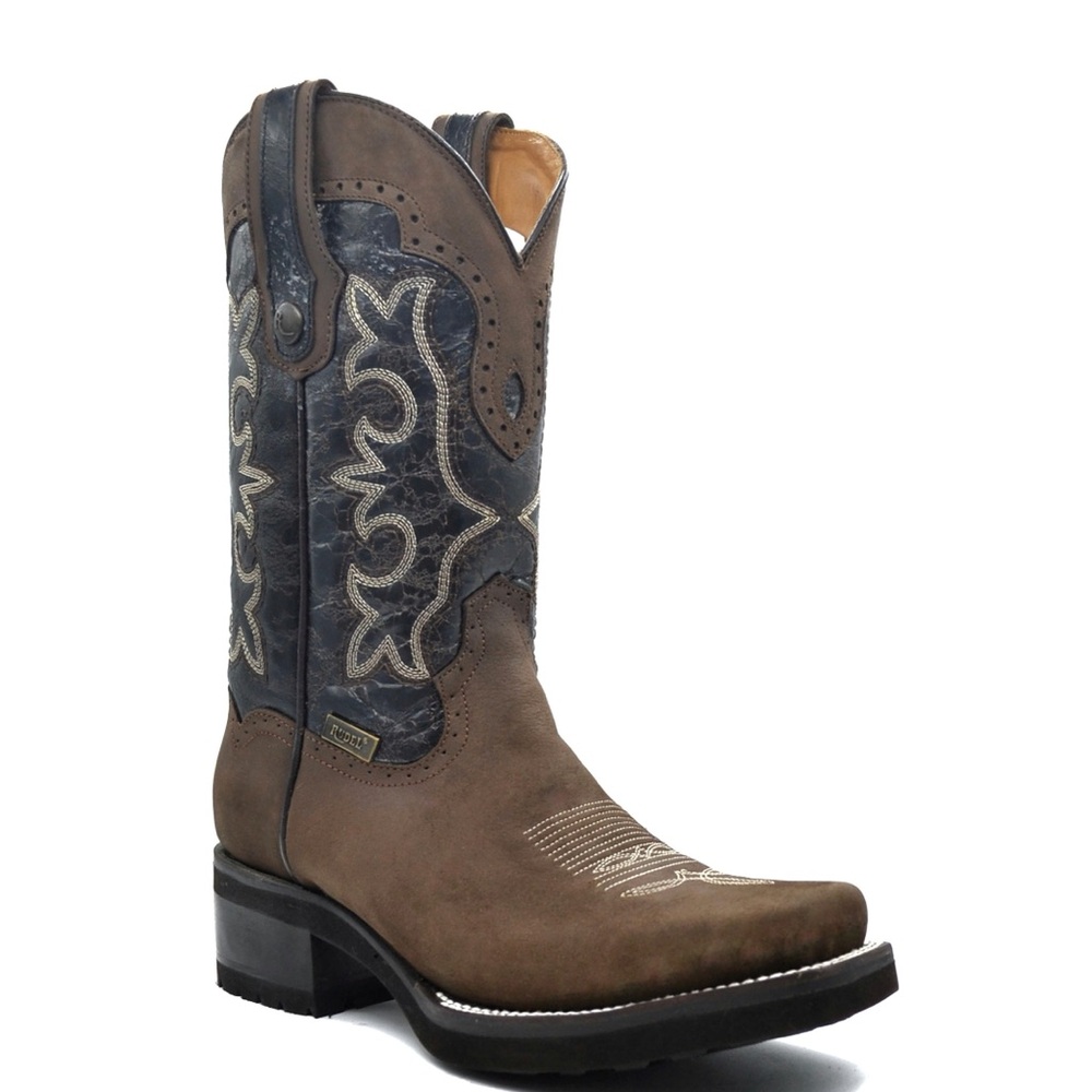 RUDEL Men’s Western Cowboy boot- OUTLAW coffe brown / black
